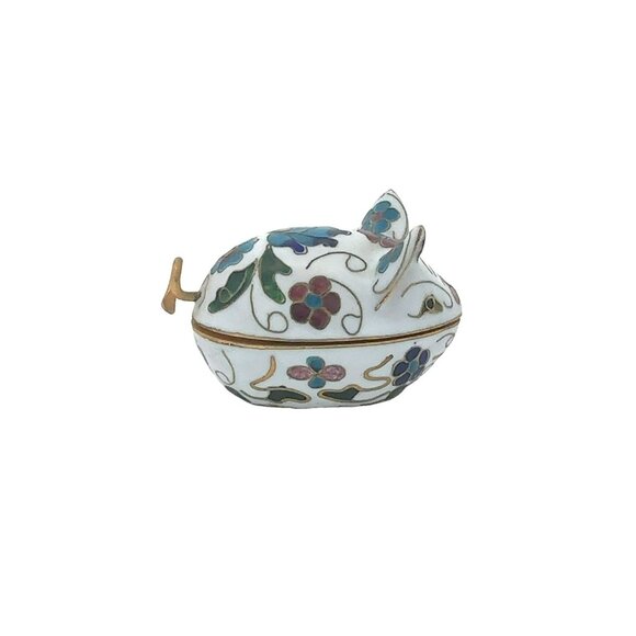 VTG‎ Estate Cloisonne Enamel Pig Trinket Box! Unique! 155 - Picture 3 of 9